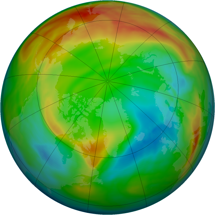 Arctic ozone map for 28 January 2005